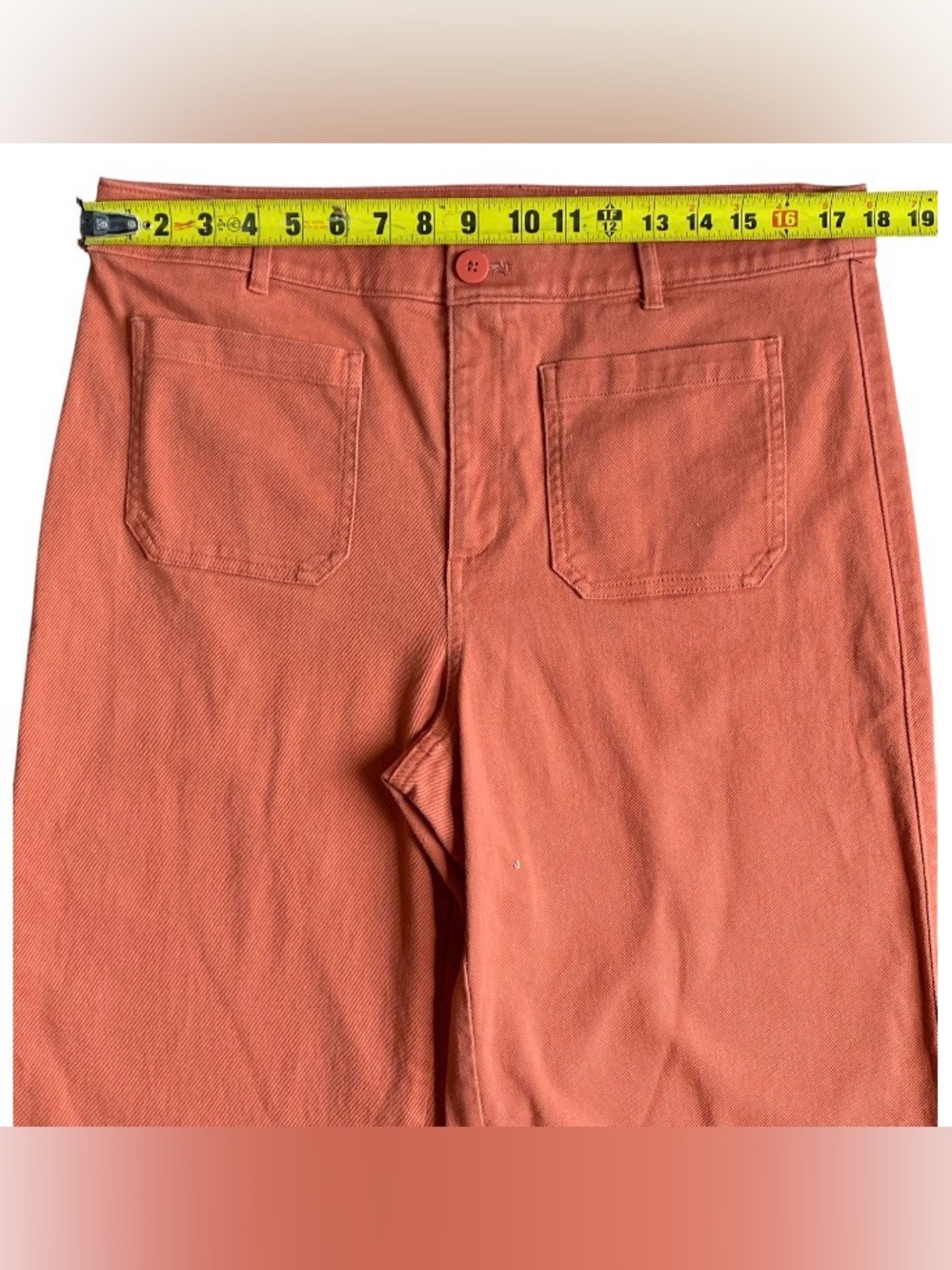 LOFT Outlet Palmer Wide Leg Crop Pants Size 12 Terra Cotta Orange - Picture 3 of 12